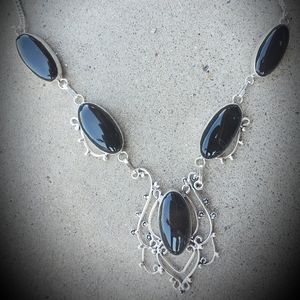 New Banded Agate 925 Silver Necklace.